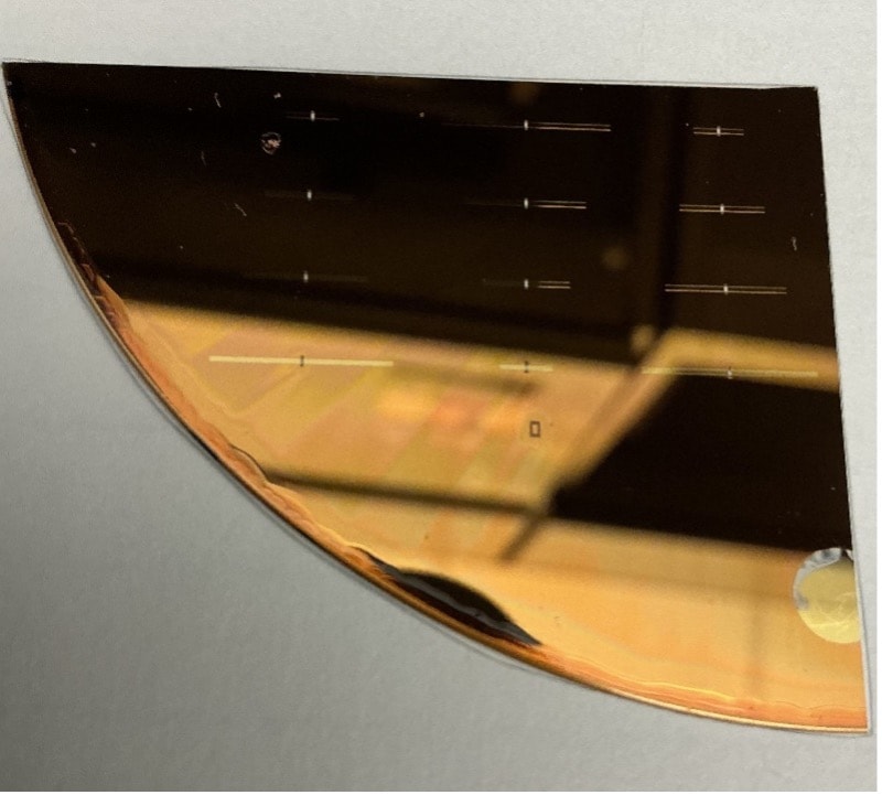 A wafer of multi-frequency MEMS resonators fabricated in-house
